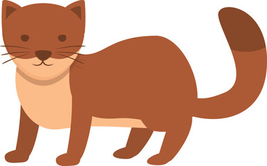 Fur weasel icon cartoon vector. Cute animal. Alaska ferret