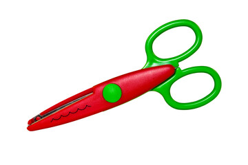Colored kids scissors isolated on transparent background