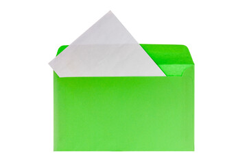 Green envelope with blank letter