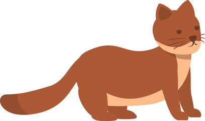Weasel icon cartoon vector. Carnivore animal. Ermine domestic