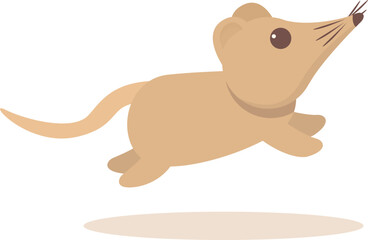 Jumping shrew icon cartoon vector. Agriculture animal. Asian mouse