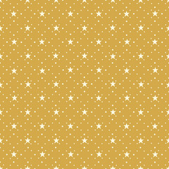Seamless pattern with stars on yellow background - 525534708