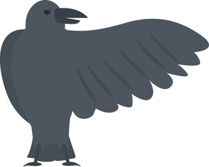 Flight raven icon cartoon vector. Art feather. Stencil death