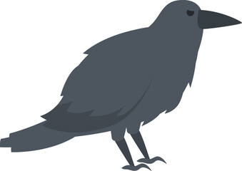 Old crow icon cartoon vector. Raven bird. Tree animal