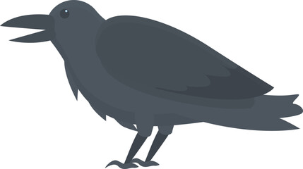 Crow cry icon cartoon vector. Death logo. Ink fly