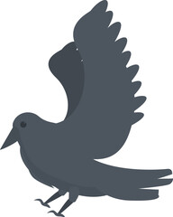 Rabe crow icon cartoon vector. Feather art. Ink flying