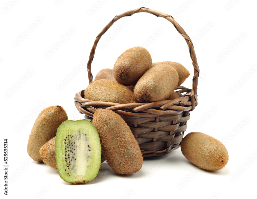 Wall mural fresh long kiwi isolated on white background