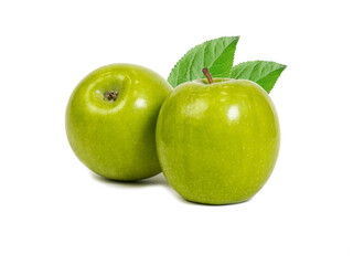 green apple on a white background.