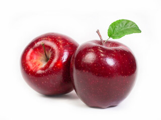 Plakat red apple on a white background