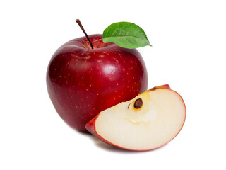 red apple on a white background.