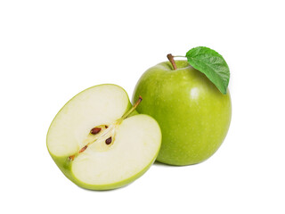 green apple on a white background.