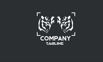 minimal tiger logo design template