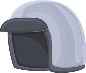 Biker new helmet icon cartoon vector. Moto safety. Front part
