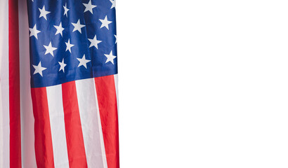 The American flag with a white background