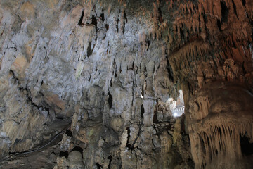 stalagmite Inside the Beni Add Caves (Les Grottes de Beni Add) in Tlemcen, Algeria