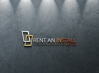 rent an install text logo design