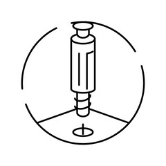 insert metal screw assembly furniture line icon vector illustration