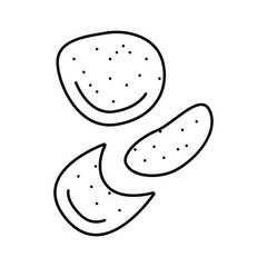 salami slice food cut line icon vector illustration