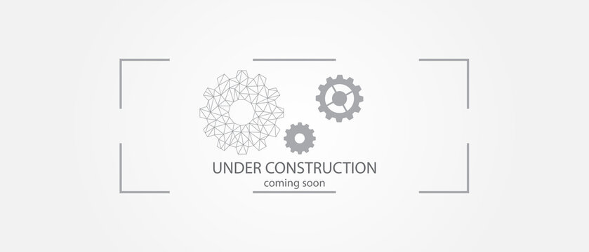 Under construction simple sign on grey background