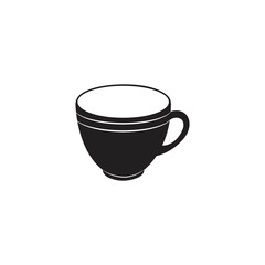 Coffee been tea cup icon | black vector icon