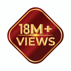 18 Million Plus Views Vector Design.