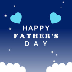 Fototapeta na wymiar World father's day simple logo and template concept on blue background and stars