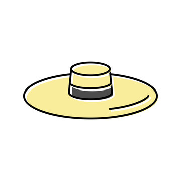 chupalla hat cap color icon vector illustration