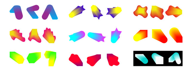 Set of abstract modern graphic elements. Dynamic colored shapes. Template for logo design, flyer or presentation. illustration.