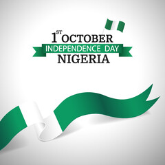 Vector Illustration of  Nigeria Independence Day. Ribbon
