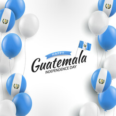 Vector Illustration of Guatemala Independence Day. Background with balloons
