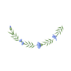 Obraz na płótnie Canvas Blue flowers watercolor flax illustration.