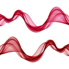 Abstract background of pink and red lines waves, transparent horizontal waves, design element