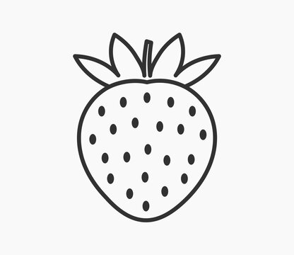 recommend clip art: Strawberry fruit line icon.