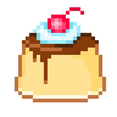Pixel Illustration of a tasty pudding
