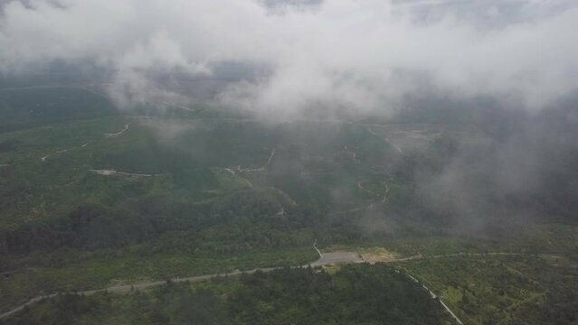 Flying drone in the cloud