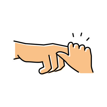 palmar grasp reflex color icon vector illustration