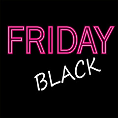 Black Friday Sale neon sign.
Light banner. bright signboard