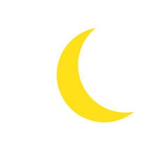 Yellow moon on white background., vector illustration