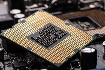 PC computer chip on the motherboard or circuit plate