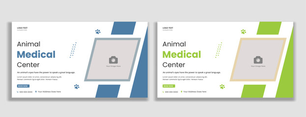 Animal medical center thumbnail and web banner template