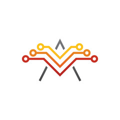 circuit technology logo template vector