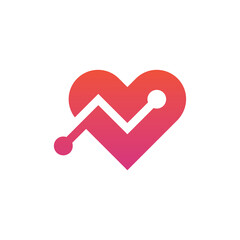 heart tech logo template vector