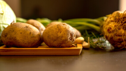 raw vegetable for soup potatoes