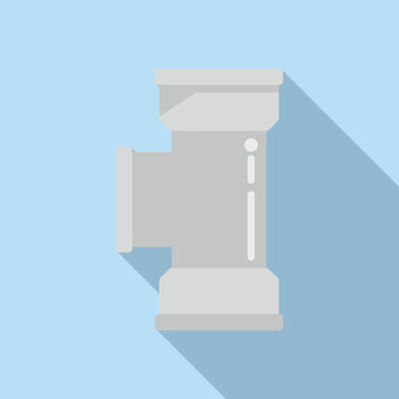 Pipe drain icon flat vector. Water pipeline