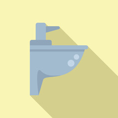 Tube basin icon flat vector. Water pipe