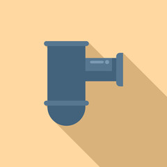 Kitchen drain pipe icon flat vector. Service sewer
