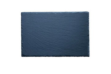 Black stone slate rectangular flat plate isolated transparent png. Stone cheese board.