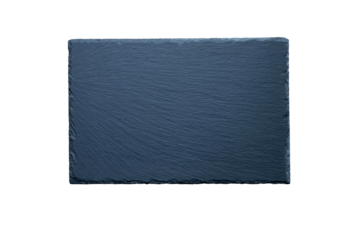 Black stone slate rectangular flat plate isolated transparent png. Stone cheese board.