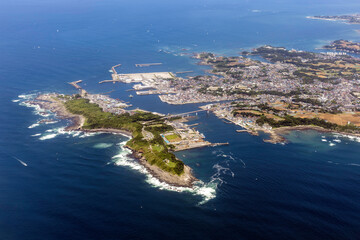 三浦半島の城ヶ島付近を空撮