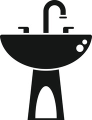 Faucet basin icon simple vector. Water pipeline